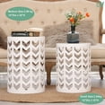 thumbnail image 3 of Y&M Outdoor Modern Space-Saving Metal Round End Table, White (Set of 3), 3 of 7