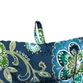 thumbnail image 5 of Jordan Manufacturing 38" x 21" Fanfare Capri Blue Floral Rectangular Outdoor Wrought Iron Chair Cushion with Ties and Hanger Loop, 5 of 12