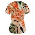 thumbnail image 5 of EHTMSAK Scrubs Tops Prints Floral with Pocket Classic Fit V-Neck Short Sleeve Scrub Top Vermilion 4X, 5 of 7