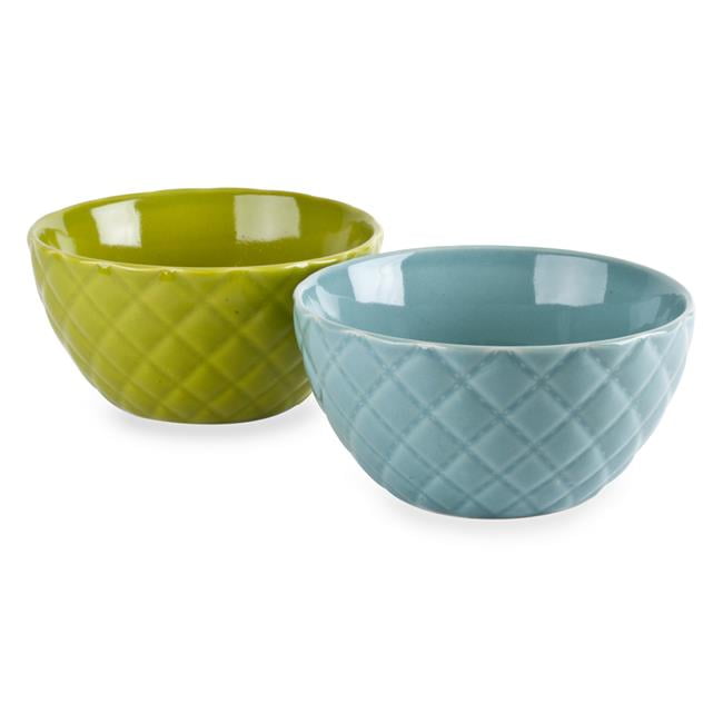 Blue Harbor 33262 Teal & Green Quilted Bowl Set of 2