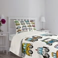 thumbnail image 3 of Ambesonne Cartoon Quilted Bedspread Set 2 Pcs, Land Transportation Theme, Twin Size, Multicolor, 3 of 5