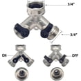 thumbnail image 3 of 2025 2-Way Brass Garden Hose Splitter with Individual On/Off Valves, 3/4" Quick Tap Connector, 3 of 5