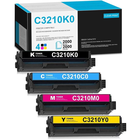 C3210K0 C3210C0 C3210M0 C3210Y0 Toner LEXC3210K0Toner Cartridge Set Replacement for Lexmark MC3224i MC3326adwe C3224dw MC3426i MC3326i MC3426adw C3326dw Printes(4 Pack, BK+C+M+Y)