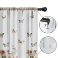 thumbnail image 4 of Blackout Kids Curtains,White Butterfly Rose Pattern Childrens Insulated Curtains Set Of 2,Bedroom Essentials,Toddler Room Decor 42"x54", 4 of 5