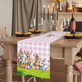 thumbnail image 2 of Table Runners 90 Inches Long Dress Scarves, Easter Bunny Farmhouse Coffee/Dining/Kitchen Table Runner for Living Room, Cute Rabbits Chickens Flowers Country Pink Plaid 13x90 Inch, 2 of 9