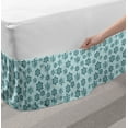 thumbnail image 2 of Teal Bed Skirt, Wintertime Inspiration Ornate Abstract Snowflakes in Pale Colors Christmas, Elastic Bedskirt Dust Ruffle Wrap Around for Bedding Decor, 4 Sizes, Pale Blue Teal Grey, by Ambesonne, 2 of 2