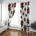 thumbnail image 2 of Coolnut Window Curtain Panels Christmas Floral Decoration Grommet Top Room Darkening Thermal Insulated Blackout Window Treatment Drapes 2 Panels W55 x L84 In, 2 of 6