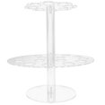 thumbnail image 4 of Transparent Acrylic 2-Tier Ice Cream Cone Holder Stand for Displaying Food 8.66 x 8.66 x 15.9 Inches, 4 of 5