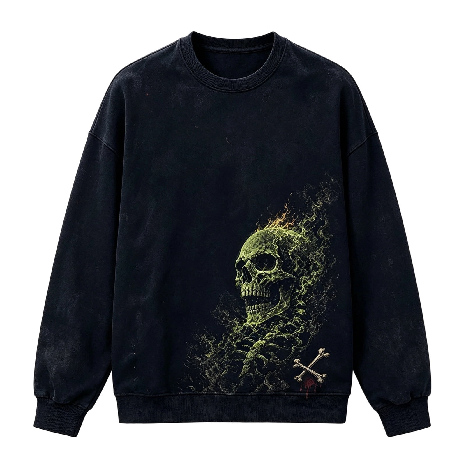 Halloween Men s Printed Round Neck Loose Long Sleeved Hoodless Sweatshirt Casual Pullover Comfortable Streetwear Autumn Thermal Knit Top