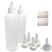(2) 8 oz Empty Plastic Bottles with Twist Head Dispenser food safe, Semi Transparent, 2pack