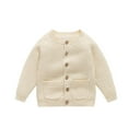 thumbnail image 2 of Krdevn Boys Knitted Sweater Cardigan Autumn Winter Coats for Toddlers Soft Warm Round Neck Outerwear Jacket,Kids Clothing,12-18 Months, 2 of 8