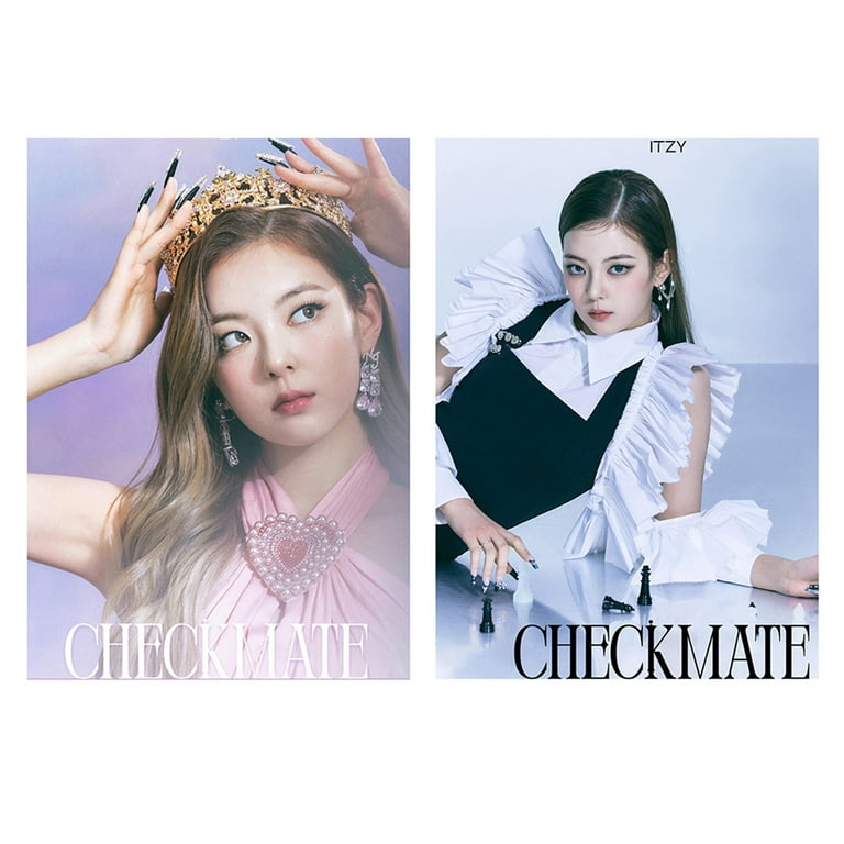 DraggmePartty 2Pcs/Set Kpop Itzy Poster Album Checkmate Wall