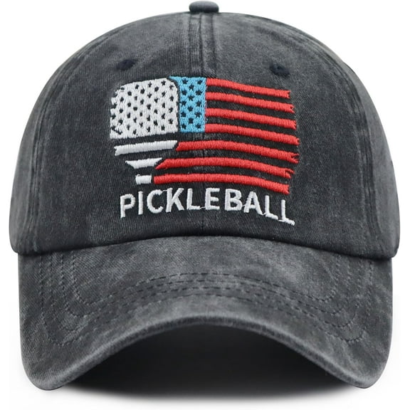 Pickleball Hats for Men Women, Adjustable Cotton American Flag Baseball Cap