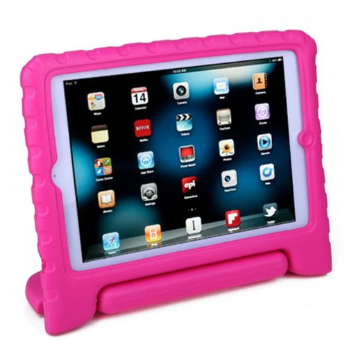 Full Body Rugged Boys Girls Cover for Apple iPad Mini 1st Generation 2nd Gen 3rd Gen 7.9 inch PEPKOO Kids Case for iPad Mini 1 2 3 – Lightweight Flexible Shockproof Pink Blue Folding Handle Stand