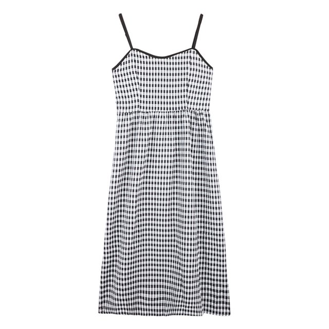 Vestidos A cuadros con tirantes finos para mujer, moda de verano, estilo francés, vestido informal de verano con tirantes finos para mujer