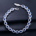 thumbnail image 6 of Charming Silver Plated White Cubic Zircon Oval Tennis Bracelet for Women Bridal, 6 of 9
