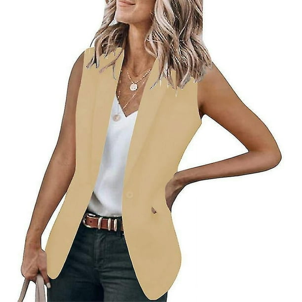 Mujer Sin Mangas Outwear Casual Abrigo De Trabajo Blazer Chaleco Walmart en linea