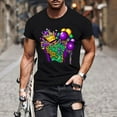 thumbnail image 2 of Xixinqiwan Mardi Gras T-shirt for Men,Mens Short Sleeve Carnival Round Neck Casual Tshirts New Orleans Parade Custume Tops, 2 of 6