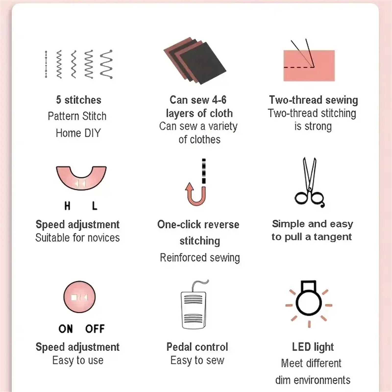 Household Small Electric Sewing Machines For Clothing Sewing Tools Portable Electric Sewing And Edge Locking Machines