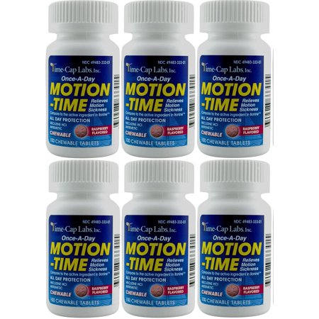 Meclizine 25 mg Generic Bonine Motion Sickness 100 Chew Tablets PACK of 6