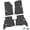 Black w/ Red & White insert, variant on Flextread Floor Mats for 21-24 Jeep Wrangler 4xe - Mopar Licensed Factory Fit - Black w/ Blue & White Jeep Wave & Wheel Insert - 100% Made in USA