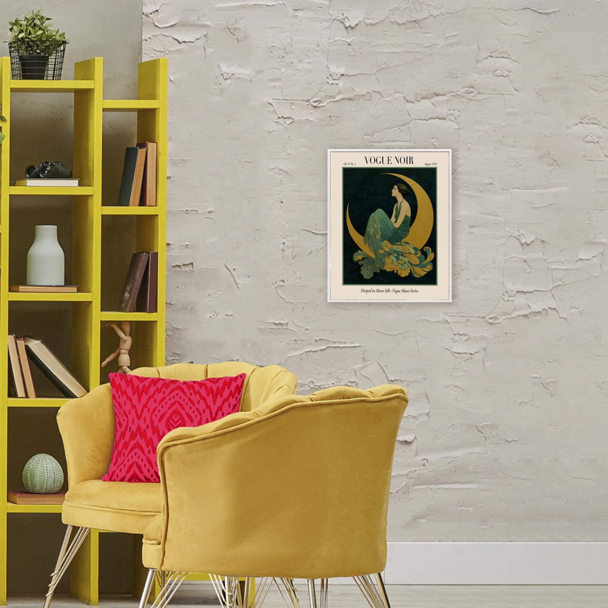Stupell Industries Draped In Moon Silk White Framed Giclee Art, design by A Barefoot Stylist