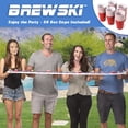 thumbnail image 6 of GoSports GoPong Slamski - Retro and Vintage Wood Design 4 Person Drinking Ski with 50 Plastic Shot Glasses Brewski - America, 6 of 7
