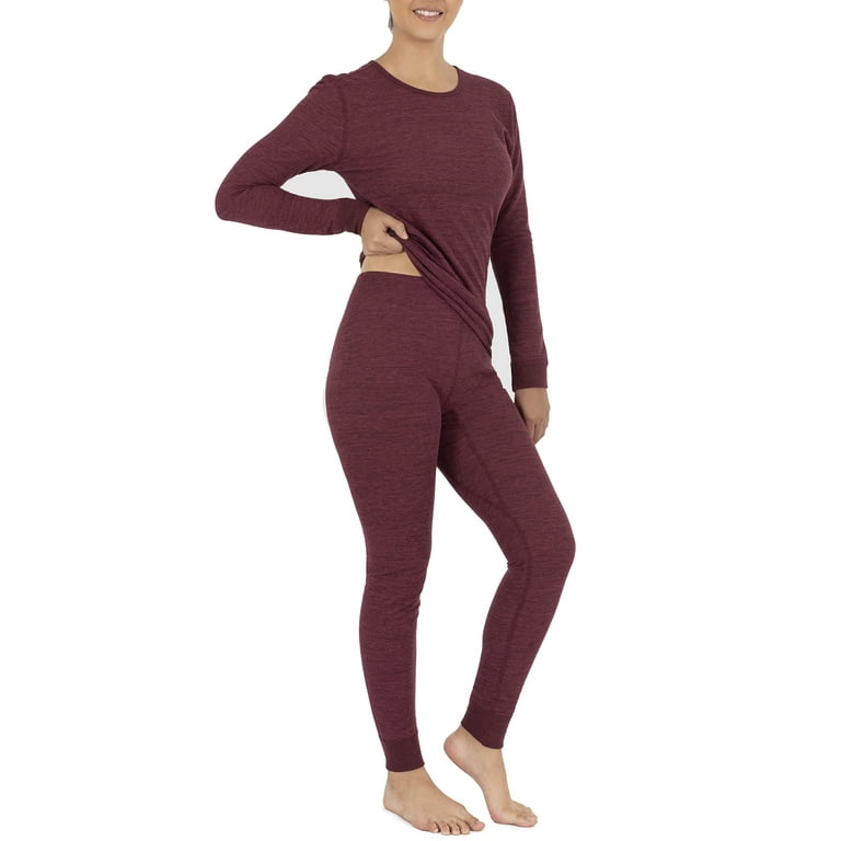 Fruit of the Loom Women's and Plus Long Underwear Waffle Thermal Top and  Bottom Set