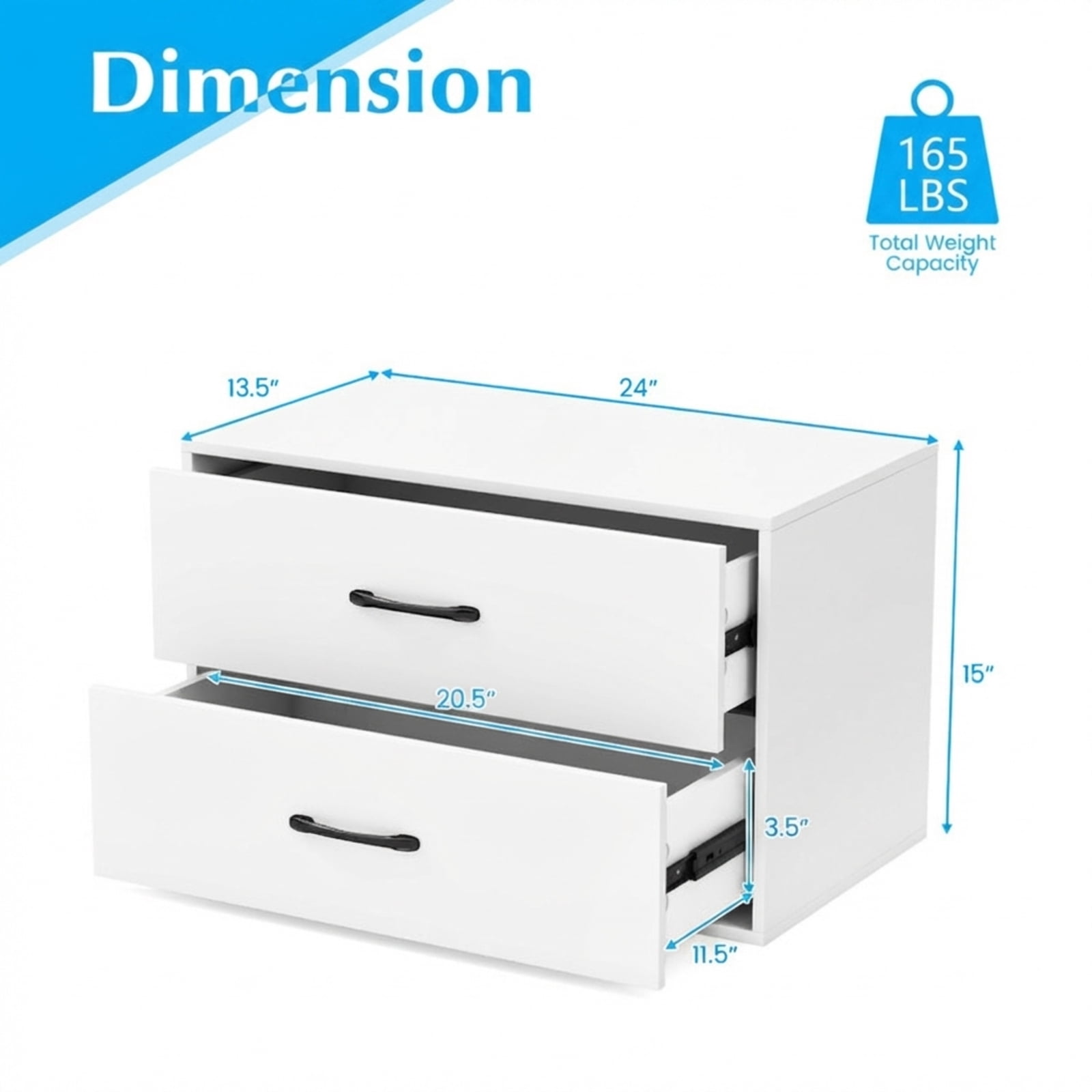 Furnibear 2, White - Bedroom Closet Office Dresser Organizer Home Furniture Home Furniture Home Furniture