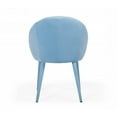thumbnail image 2 of Fabric Upholstered Wooden Dining Chair with Curved Back, Blue - Saltoro Sherpi, 2 of 6