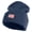 Navy, variant on Small Patriotic American Flag Iron on Embroidered Patched 12 Inch Long Knitted Beanie - Black OSFM