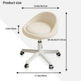 thumbnail image 6 of Rolling Stool – Ergonomic Swivel Seat, Adjustable Height, Ultra-Quiet Wheels, Padded PU Leather Cushion, for Salon, Office, Massage & Medical Use Beige, 6 of 7