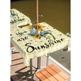 thumbnail image 2 of Outdoor Tablecloth with Umbrella Hole for Patio/Picnic/Party/Camping, Sunflowers Waterproof Table Cloth Square Cover Washable, Spring Summer Bees Floral Yellow Plaid (60"x 60"), 2 of 8