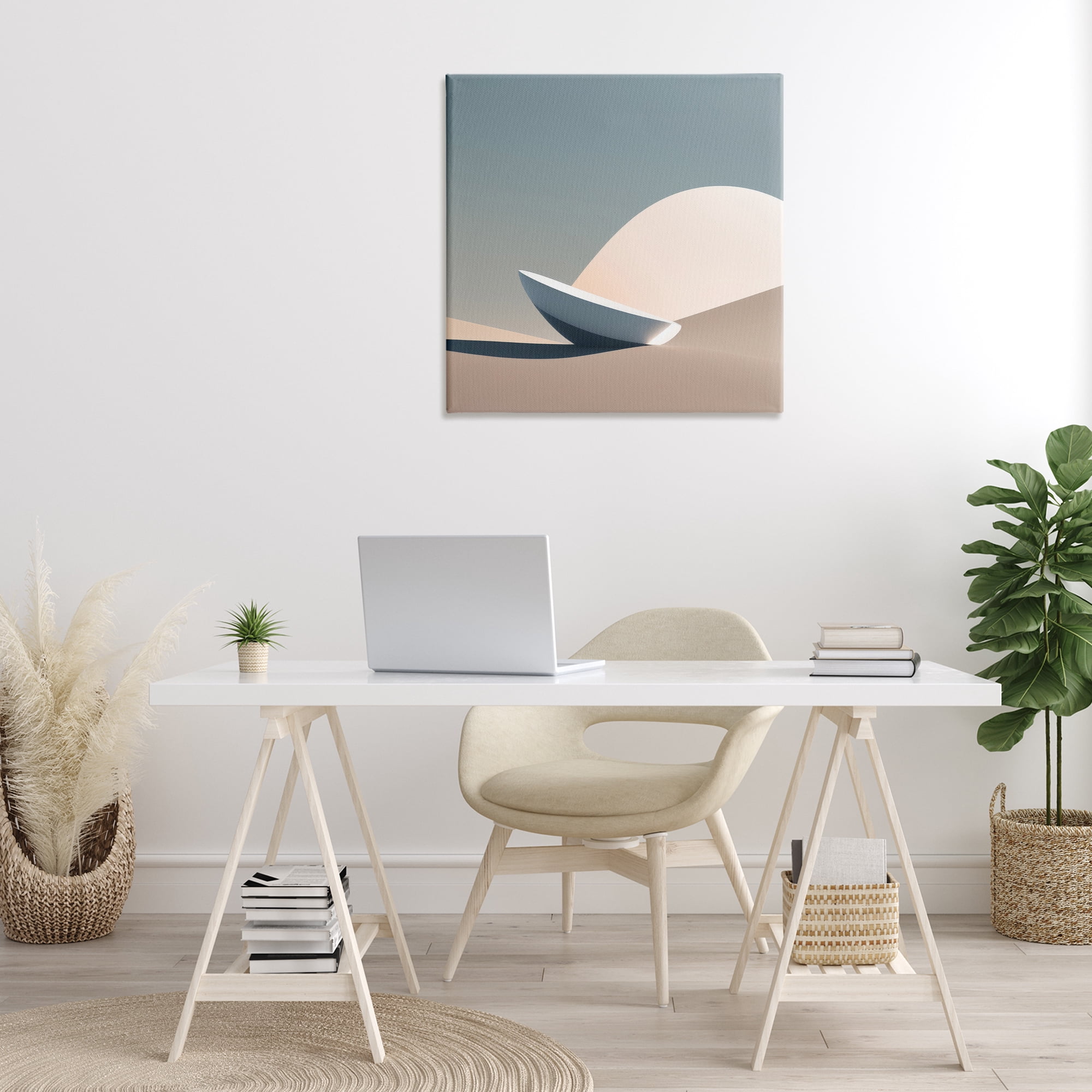Stupell Industries Buried Space Capsule Landscape Painting Gallery Wrapped Canvas Art Print Wall Art, 30 x 30