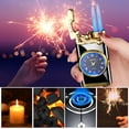 thumbnail image 6 of Windproof Lighter under $5! CQCYD Dual Flame Windproof Lighter with Quartz Watch, Refillable Butane Torch Lighter, Metal Blue Flame Cigar Lighter, Fashion Accessory Gift for Men, 6 of 6