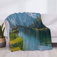 thumbnail image 3 of Yiaed Majestic Deer Mountain Lake Print Blanket Throw Blanket Soft Cozy Flannel Blanket for Home Bed Sofa Couch Chair-40"x30", 3 of 6