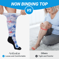 thumbnail image 2 of AMITOFO Diabetic Socks for Women, Non Binding Top, Seamless Toe, Loose Fit, Ultra Stretch Design for Swollen Legs, Edema, Elderly, Colorful Butterfly, 13-15, 2 of 8