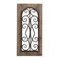 thumbnail image 6 of DecMode Brown Wood Window Inspired Scroll Wall Decor with Metal Scrollwork Relief, 6 of 9