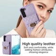 thumbnail image 4 of SaniMore for Samsung Galaxy S23 PU Leather Case, Multi-Functional Metal Snap Wallet Cover with Card Slot & Kickstand Shoulder Strap Full Body Protective Shell for Samsung S23, Purple, 4 of 9
