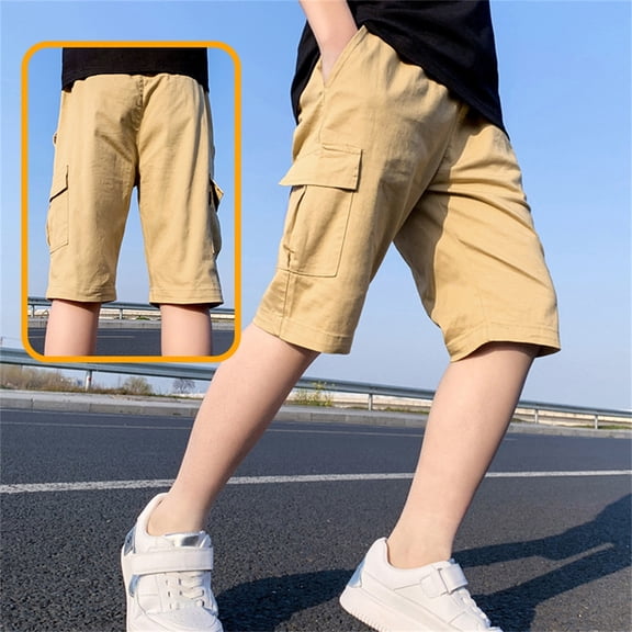 Kids Active Shorts Comfortable Khaki Shorts Elastic Waist Girls Pajamas 12-13 Years
