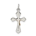 thumbnail image 4 of Auriga Fine Jewelry 925 Sterling Silver & Gold-plated Polished Satin & D/C Crucifix Cross Pendant (L-27mm, W-13mm), 4 of 6