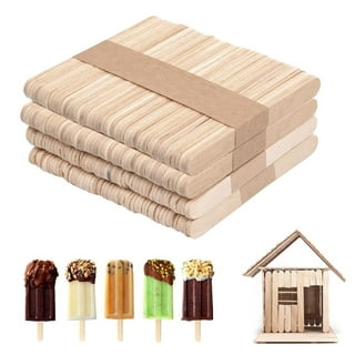 Ice Cream Sticks Natural Wood Popsicle Craft Sticks,200 Count,Colorful Popsicle Sticks for DIY Crafts