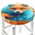 thumbnail image 3 of Balery Fiery Red Maple Leaf Fox Fundas de asiento para taburete de bar redondo de tela de terciopelo ajustables que protegen de arañazos y manchas para sillas de 14 a 17 pulgadas.-14 inch, 3 of 7