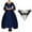 Blue, variant on Ladies' Halloween Renaissance Solid Color Elastic High Waist Dress With Big Skirt Support