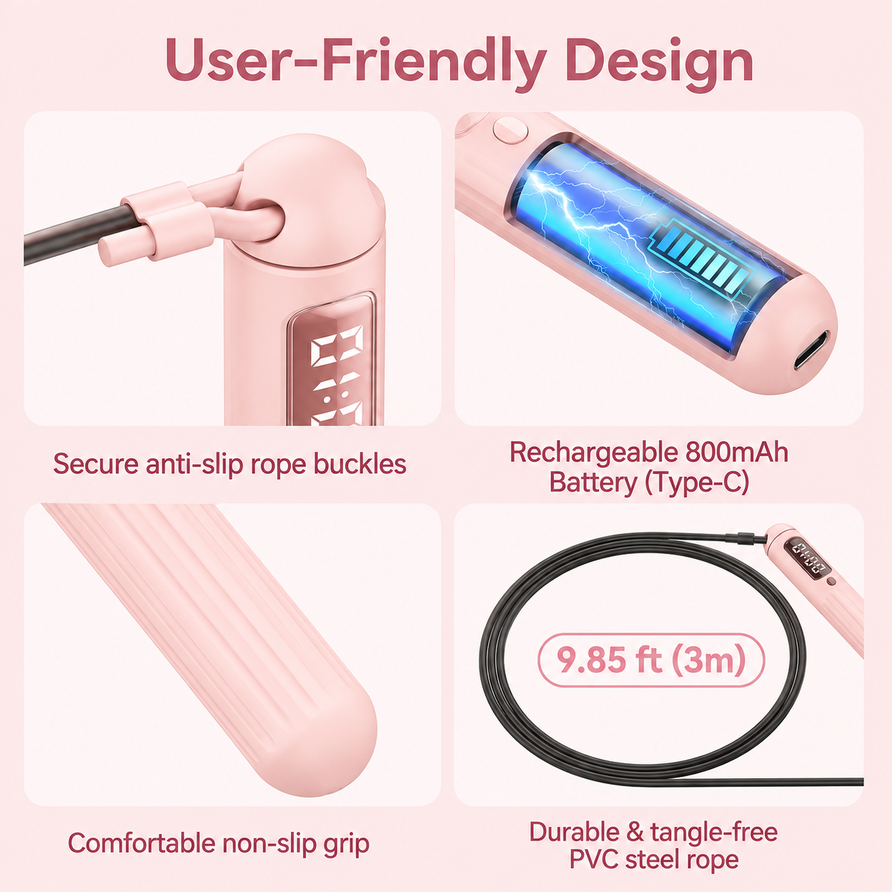QI-EU Smart Jump Rope 2-In-1 Weighted Cordless photo 8