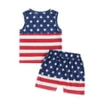 thumbnail image 2 of Douhoow Toddler Boy 4th of July Outfit 12M 18M 24M 3T 4T Kids Stars Stripes Sleeveless Tank Top Shorts 2Pcs Summer Set, 2 of 9