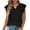 Black, variant on Bzhegqhd Women's Summer T-Shirt Dressy Casual Ruffle Short Sleeve V Neck Pleated Knit Shirts Blouses