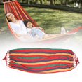 thumbnail image 3 of Portable Camping Hammock, Durability and Strength Camping Hammock Hand-woven Convenient Soft and Comfortable  for People for Outdoor Activities Red with Color Stripe,Blue with, 3 of 8