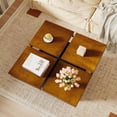 thumbnail image 2 of Costway Square Coffee Table with Solid Wood Veneered Split Top Recessed Base for Apartment, 2 of 10