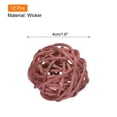 thumbnail image 2 of Unique Bargains 12 Pcs Wicker Rattan Balls 1.6 Inch Rattan Decorative Balls for Vase Fillers Home Decor Brown, 2 of 5